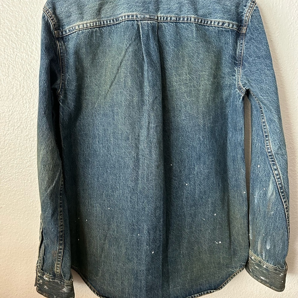 HELMUT LANG Women’s Painted Long Sleeves Denim Shirt Jacket BNWT - Picture 2 of 16